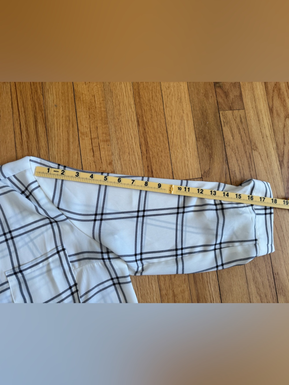 Fortune + Ivy White and Black Plaid Lines Button-Down V neck soft Shirt Size XL - Picture 14 of 14